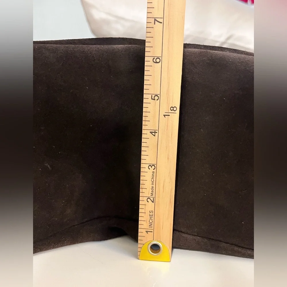 Claudia Firenze Hobo Shoulder Bag Chocolate Brown Suede Studs - Picture 13 of 16